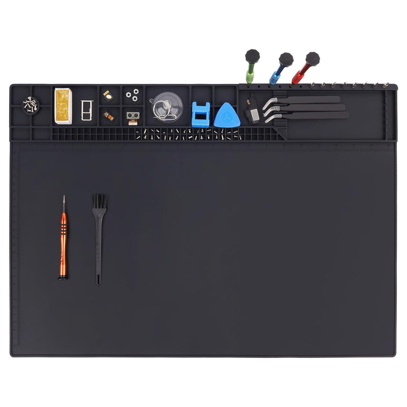 High Quality Heat Resistant 500°C 22"x14.2" Magnetic Silicone Soldering Mat Electronics Work Mat for Computer Phone Laptop Repair BGA Soldering Gun Iron Workbench Protector HP-150