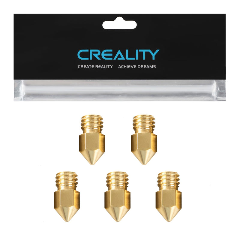 Creality Official Ender 3 0.4mm Nozzles 5 PCS, Brass 3D Printer Hotend Nozzles for Ender 3 V2/Ender 3 Pro/Ender 3 Max/Ender 5 Series/CR 10 Series and Sermoon D1