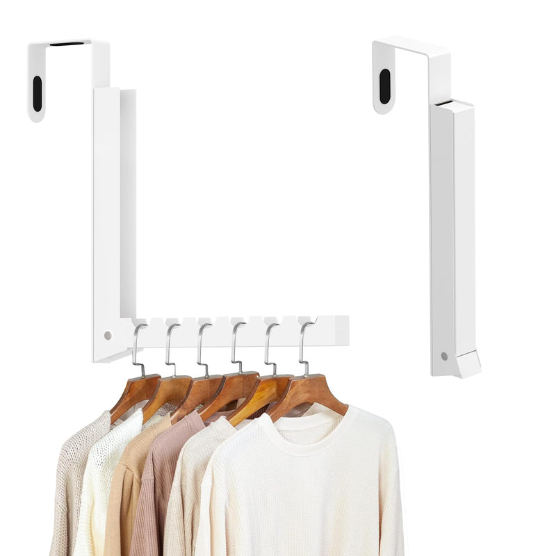 [Australia - AusPower] - Over The Door Hanger Hooks for Clothes Small Portable Storage Hooks, Over The Door Clothes Drying Rack for Laundry Heavy Duty Foldable Clothes Organizer Coat Towels Hanging Rack (2 Pack) 2 