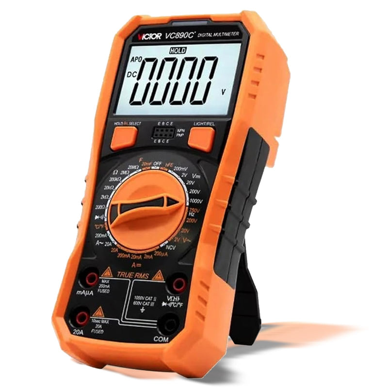 [Australia - AusPower] - Victor VC890C+ Digital Multimeter Tester, 1999 Counts, Measures DC/AC Voltage & Current Resistance Capacitance Frequency Diode Continuity Testing with Auto Power Off (Victor VC890C+) *VC890C+ 