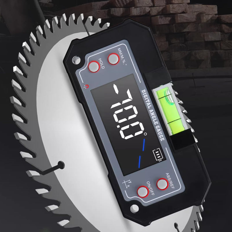 [Australia - AusPower] - 3-in-1 Digital Angle Gauge Inclinometer with Magnetic Base Dual-Axis (XY Axis) Bevel Angle Finder Backlight Display High Accuracy IP54 Waterproof for Woodworking Saw Blade Alignment & DIY Projects Grey 
