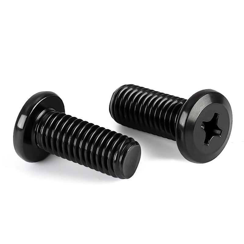 [Australia - AusPower] - M6-1.0 x 16mm Flat Round Head Machine Screw, Furniture Bolts Countersunk Connector Screws, Stainless Steel 18-8 (304), Black Finish, Fully Threaded, 25 PCS M6-1.0 x 16mm 