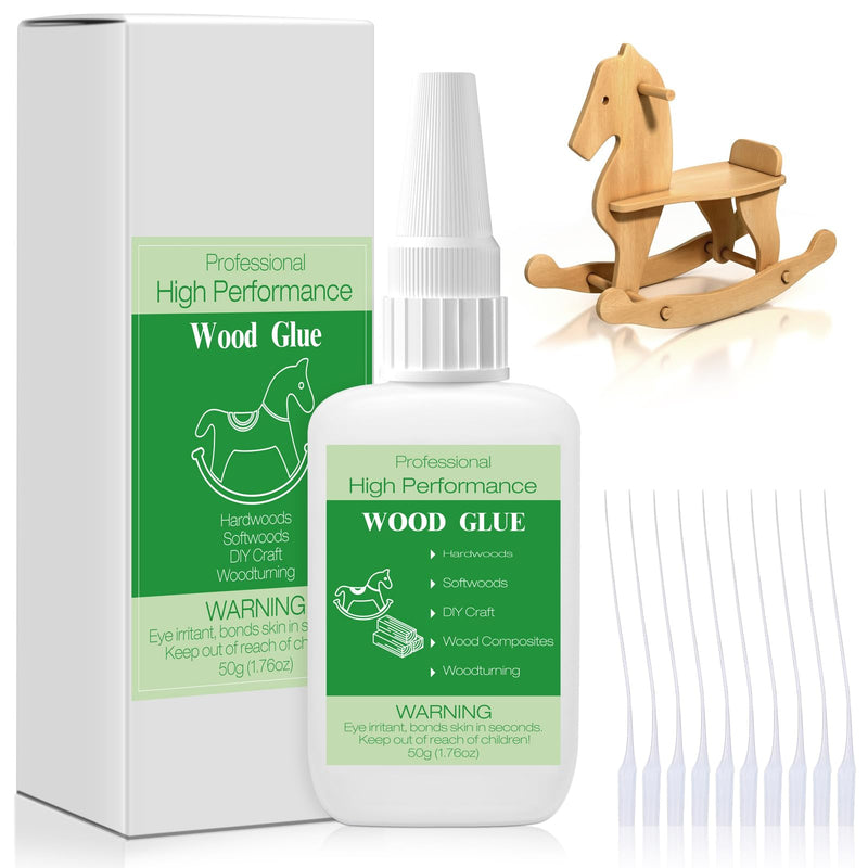 [Australia - AusPower] - 50g Wood Glue Clear- Heavy Duty Wood Glue for Furniture Woodworking, Strong Adhesive Waterproof Super Glue Gel for Wood Crafts 50g Wood Glue 