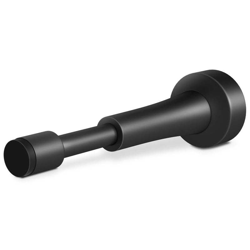 [Australia - AusPower] - Spring Door Stoppers, Aluminum Door Stoppers for Bottom of Door, Hydraulic Shock Absorbent Technology, Matte Silicone Tip Black Door Stopper, 4.33 Inch Height 1 
