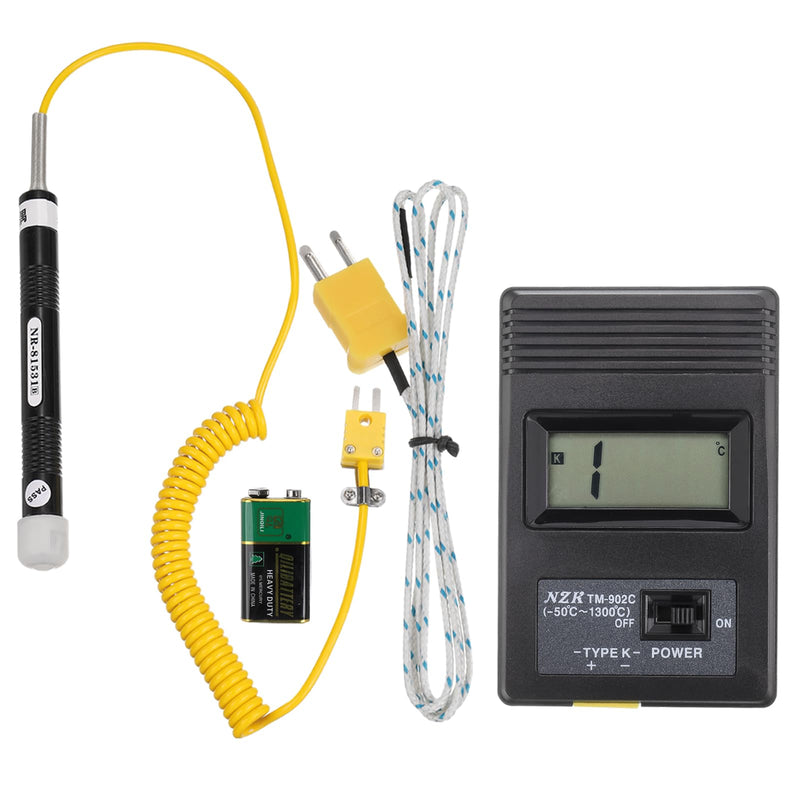 [Australia - AusPower] - MECCANIXITY Digital Thermocouple Thermometer K Type Temperature Meter (-50 to 1300 °C), with Surface Thermocouple Probe 81531B 
