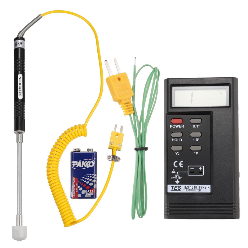 [Australia - AusPower] - MECCANIXITY Digital Thermocouple Thermometer K Type Temperature Meter High Accuracy (-50 to 1300 °C), with Surface Thermocouple Probe 81532B 
