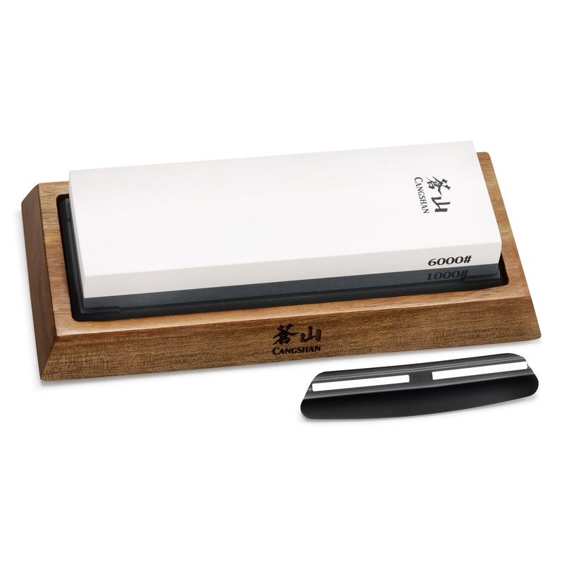 Cangshan 503800 Dual-Sided Whetstone Knife Sharpener 1000/6000 Grit