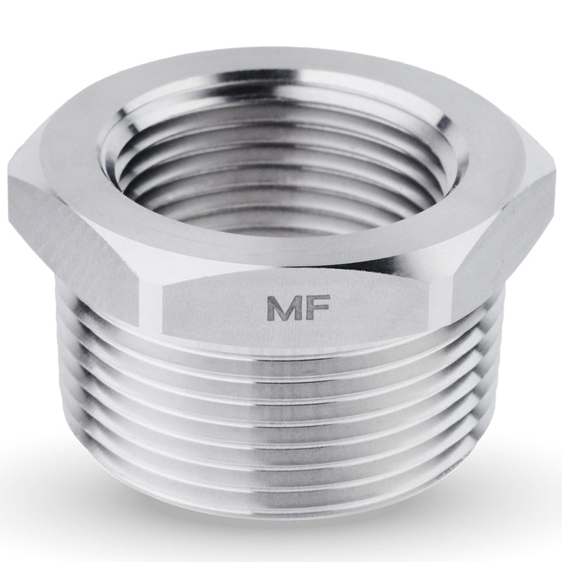 [Australia - AusPower] - MAACFLOW Stainless Steel 1-1/4" Male NPT to 1" Female NPT Adapter Reducer Hex Bushing (Thread OD 1.62"- ID 1.16") (Pack of 1) 1-1/4" MNPT x 1" FNPT Pack of 1 