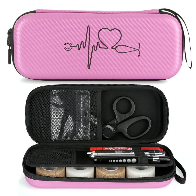 [Australia - AusPower] - Stethoscope Case for 3M Littmann,Stethoscope Carrying Case for Nurse Accessories, Hard Stethoscopes Case with Pocket Compatible for Omron/ADC/MDF Stethoscope,Gift for Nursing Pink Olny Case-Pink 