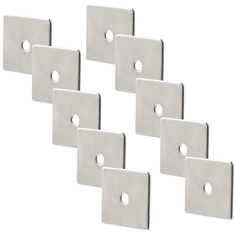 [Australia - AusPower] - 10pcs M3 Square Bearing Plate Washer, 304 Stainless Steel Flat Pad Spacer Gasket Hardware Fastener, Heavy Duty Square Washers Plate, 0.14"(ID) x0.79"x0.79"x0.04" M3-0.14"(ID)x0.79"x0.79"x0.04" 