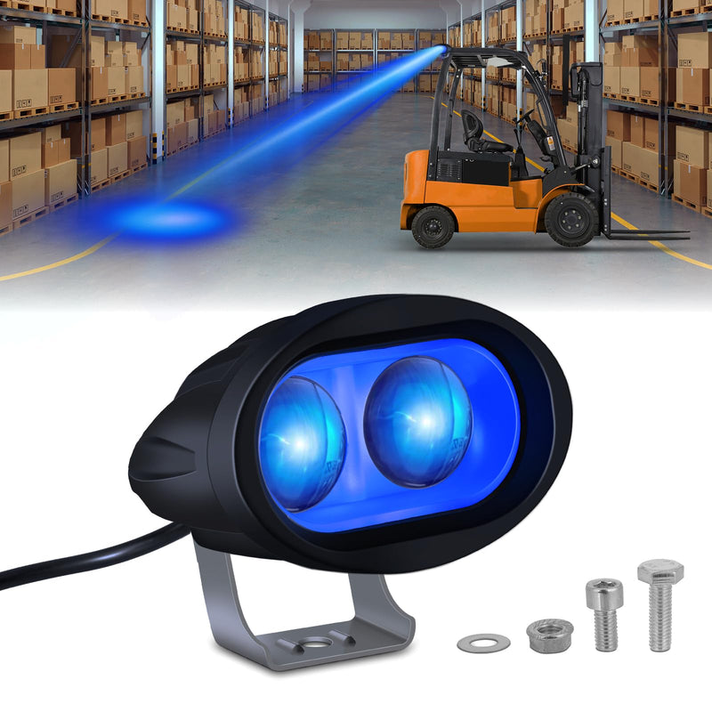 [Australia - AusPower] - LED Forklift Safety Light Blue Forklift Spot Light 1500LM Forklift Backup Light Forklift Warehouse Light Forklift Pedestrian Light 20W, DC12-80V Blue Spotlight 