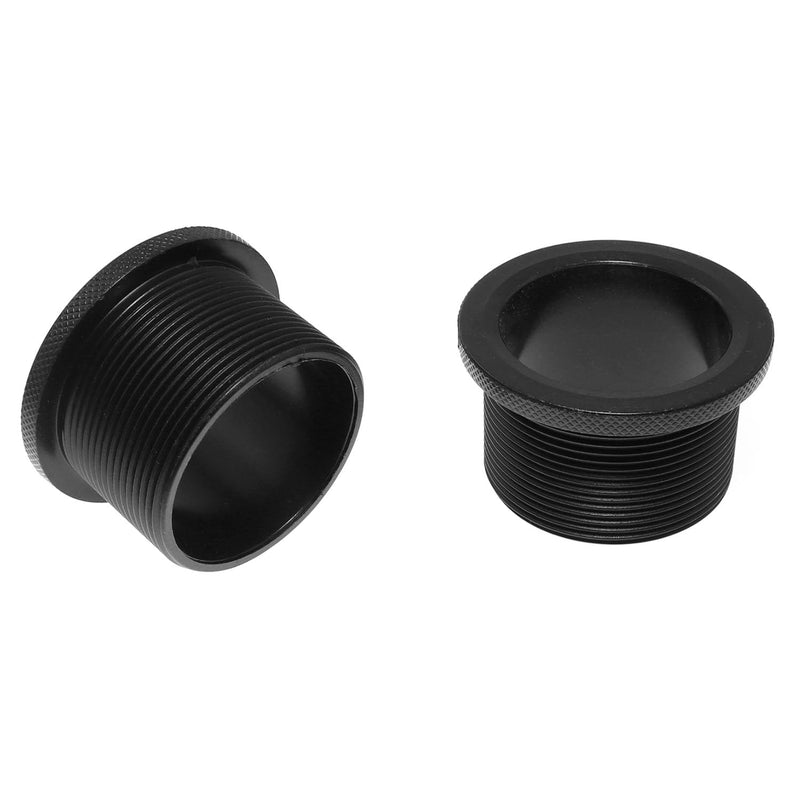[Australia - AusPower] - Maxmoral 2PCS Shower Drain Flange Thread Adapter 2 inch Threaded Pipe for Square Adjustable Ring Rubber Coupler Black 