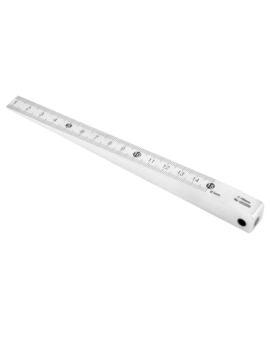QWORK taper gauge feeler wedge for measuring 1-15mm gaps, carbon steel with chrome plating