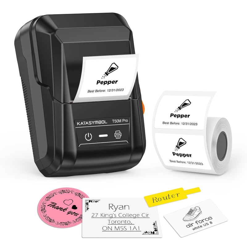 [Australia - AusPower] - SUPVAN T50M Pro Bluetooth Label Maker Machine with Tape, Wide Waterproof Label, Versatile App with 40 Fonts and 450+ Icons, Inkless Labeler for Home, Kitchen, School, Office Organization, Black 