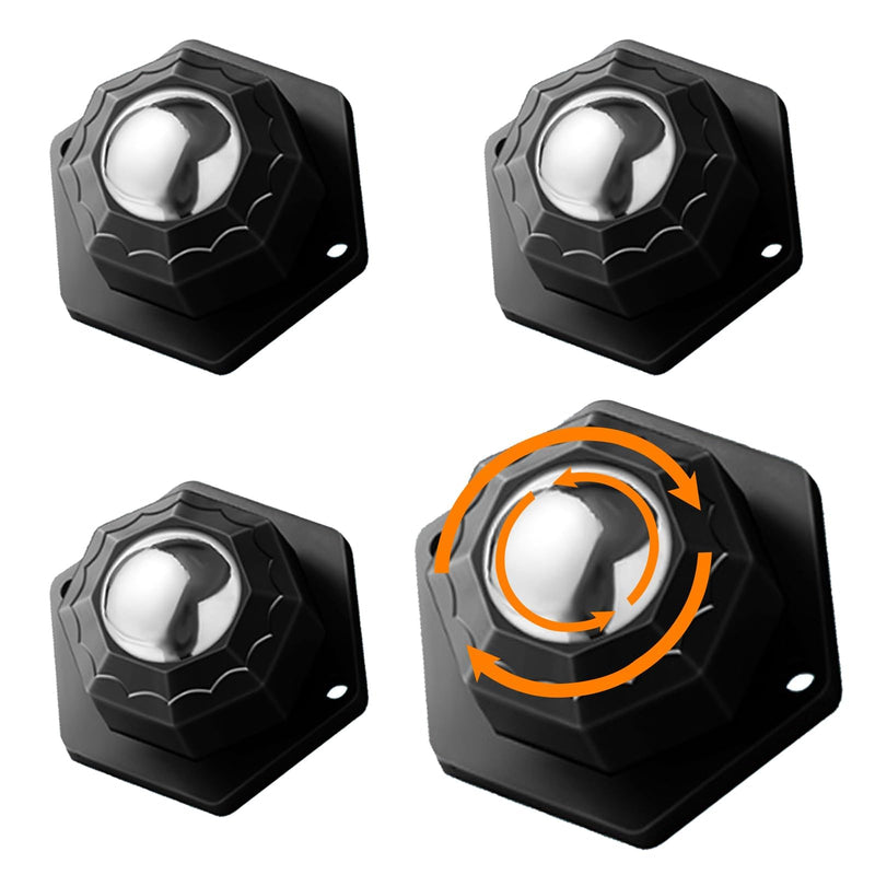 [Australia - AusPower] - 4Pcs Ball Bearing Rollers, 360º Rotation Universal Ball Casters, 200Lbs Self Adhesive Mini Caster Wheels for Trash Can, Storage Box, Small Furniture 1.46 x 0.9" 4 