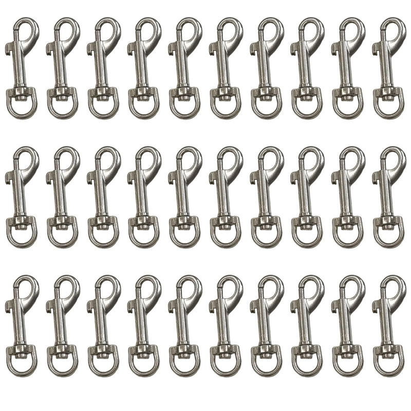 [Australia - AusPower] - 30 Pcs Trigger Clips Clasp, 1.9 inches Zinc Alloy Swivel Eye Snap Clip Hook for Dog Lead, Pet Leashes, Men Keyring, Key Chain, Hiking 