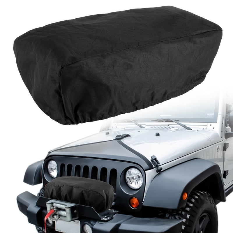 [Australia - AusPower] - 1 PCS Winch Cover - MAQIHAN Waterproof Dust-Proof Uv-Resistant Winch Protection Cover Heavy Duty Winch Cover Perfect For 8500-12000 Lbs Electric Winch Indoor & Ourdoor (21.5â€ X 9.5â€ X 7.5â€)Black WRM-Winch Cover01 