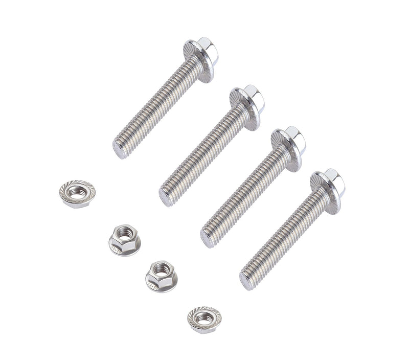 [Australia - AusPower] - Flanged Hex Head Bolt,Stainless Steel Exhaust Flange Bolts & Nuts for Exhaust Manifold Hardware Kit (4, M10x60) 4 