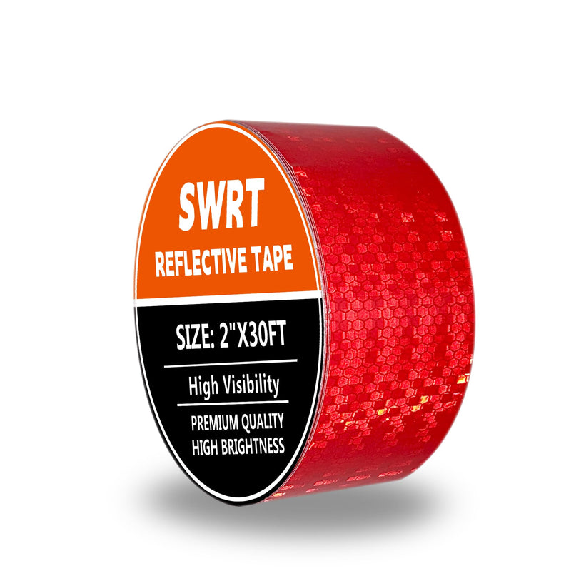 [Australia - AusPower] - Reflective Tape 2 Inch x 30 Feet DOT-C2 Shining Star Fade Resistant Red Reflective Tape Outdoor Waterproof Strong Adhesive Safety Warning Tape Reflector Conspicuity Tape for Trailer Trucks Bike 2IN x 30FT 