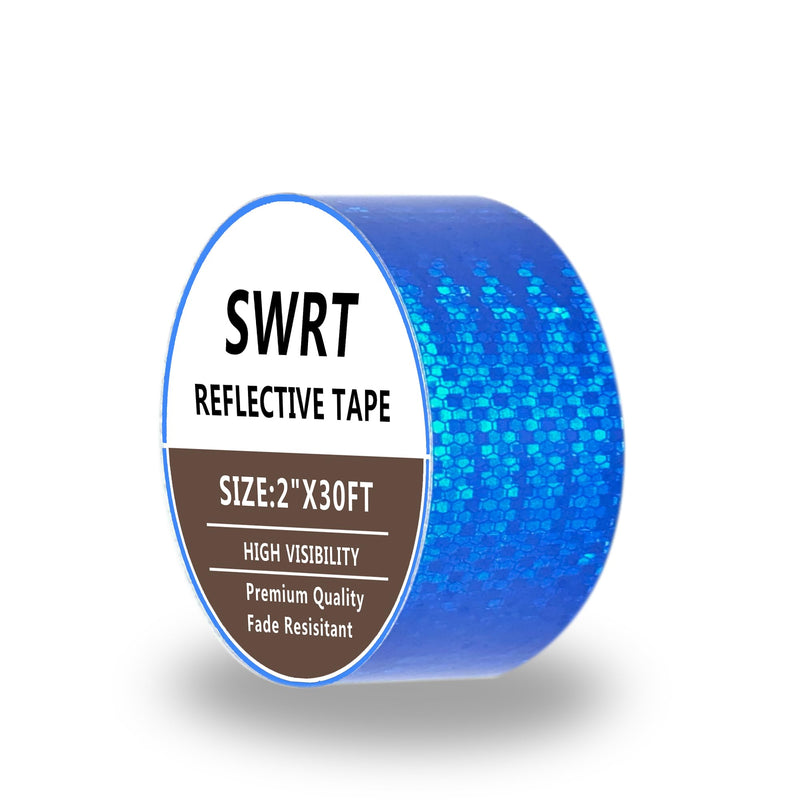 [Australia - AusPower] - Reflective Tape 2 Inch x 30 Feet DOT-C2 Shining Star Fade Resistant Blue Reflective Tape Outdoor Waterproof Strong Adhesive Safety Warning Tape Reflector Conspicuity Tape for Trailer Trucks Bike 2IN x 30FT 