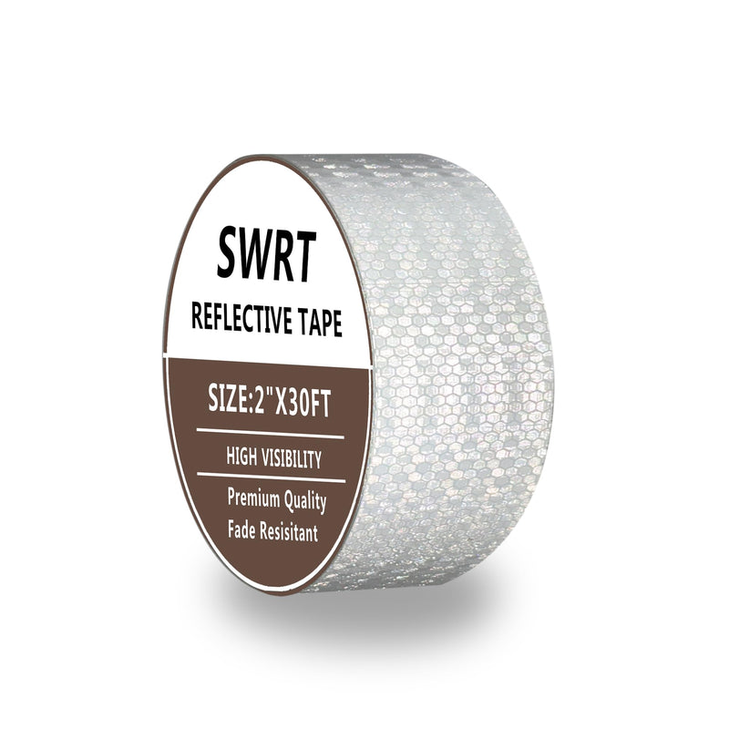 [Australia - AusPower] - Reflective Tape 2 Inch x 30 Feet DOT-C2 Shining Star Fade Resistant White Reflective Tape Outdoor Waterproof Strong Adhesive Safety Warning Tape Reflector Conspicuity Tape for Trailer Trucks Bike 2IN x 30FT 