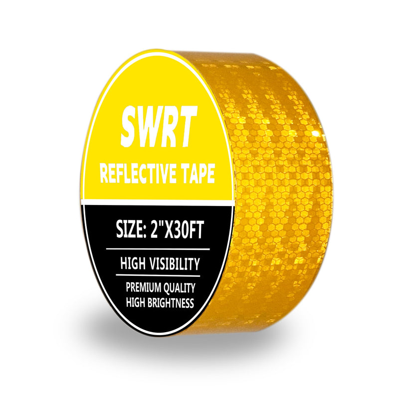 [Australia - AusPower] - Reflective Tape 2 Inch x 30 Feet DOT-C2 Shining Star Fade Resistant Yellow Reflective Tape Outdoor Waterproof Strong Adhesive Safety Warning Tape Reflector Conspicuity Tape for Trailer Truck Bike 2IN x 30FT 