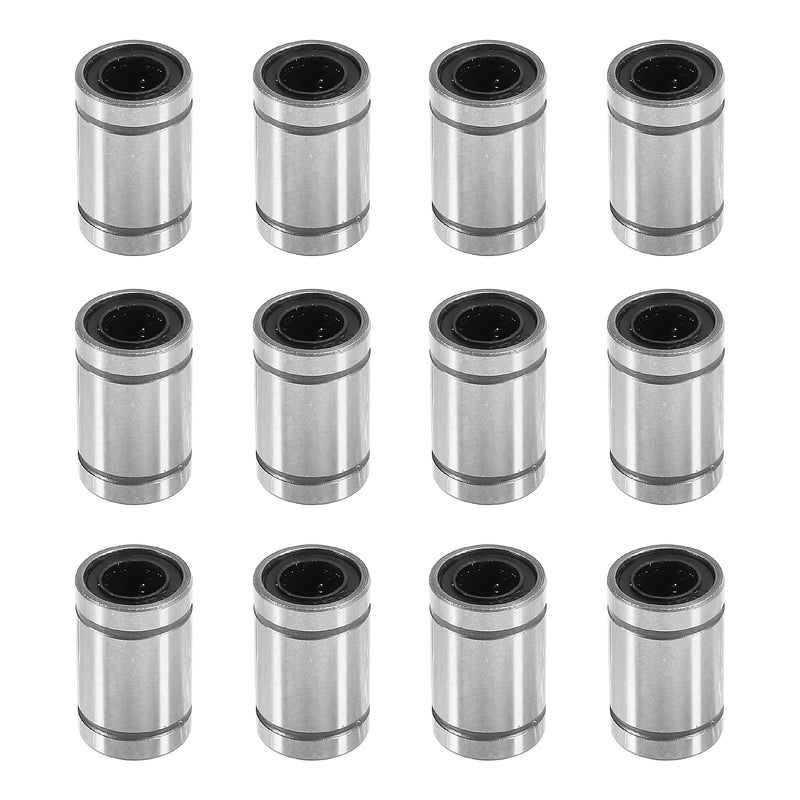 [Australia - AusPower] - 12PCS LM8UU Linear Ball Bearings, 8mm Bore Dia Linear Motion Bushing with Double Side Rubber Seal Great for CNC Machine 3D Printer 12 
