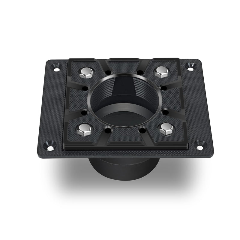 [Australia - AusPower] - EXF Shower Drain Base Kit for 2 Inch and 3 Inch Waste Pipe, Rectangle Black Shower Drain Flange with Threaded Adaptor and Rubber Coupler for No Hub Square & Linear Shower Drain Installation 