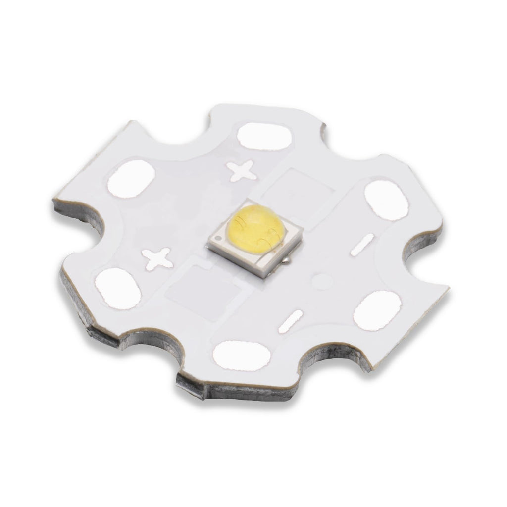 5Pcs 3W White Full Spectrum 3535 SMD High Power LED Chip with Aluminum Plate 20mm Star PCB Base Heat Sink for Outdoor Light (120deg,White 6000K-8000K,DC 3.0-3.4V,700mA,HCRI-Ra80) White5500-6500k