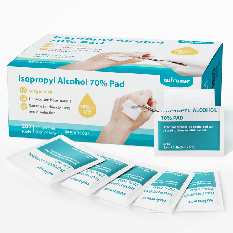 [Australia - AusPower] - Winner Isopropyl Alcohol 70% Pad, 200 Count Individually Wrapped 200 Count (Pack of 1) 