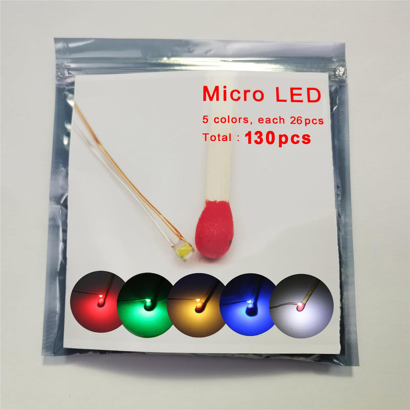 [Australia - AusPower] - 130pcs Wired 0603-Mix LED Set (9) Mix 5 Colors 130pcs 