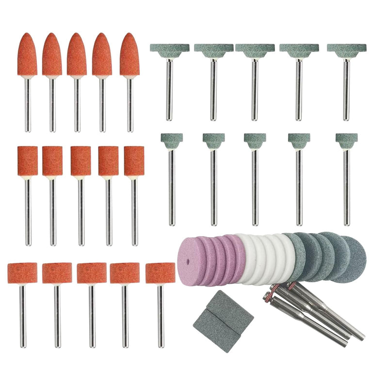 [Australia - AusPower] - 𝐉𝐔𝐍𝐋𝐈𝐗𝐍 45 Pcs Rotary Grinding Stones - 1/8" Shank Abrasive Mounted Stone Grinding Point Sharpening Bits for Rotary Tools 