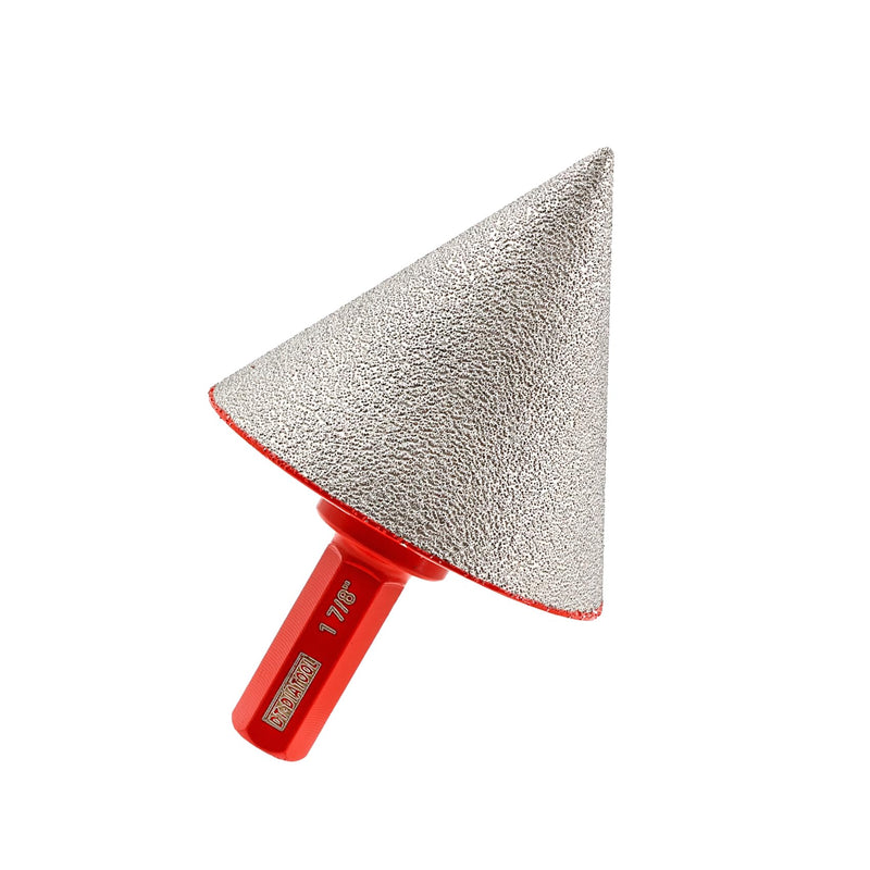 DT-DIATOOL Diamond Beveling Chamfer Bit 1-7/8 Inch with Hex Shank for Tile Porcelain Ceramic Granite Marble Existing Holes Enlarging Polishing Shaping Trimming Repairing 1-7/8 Inch, Hex Shank