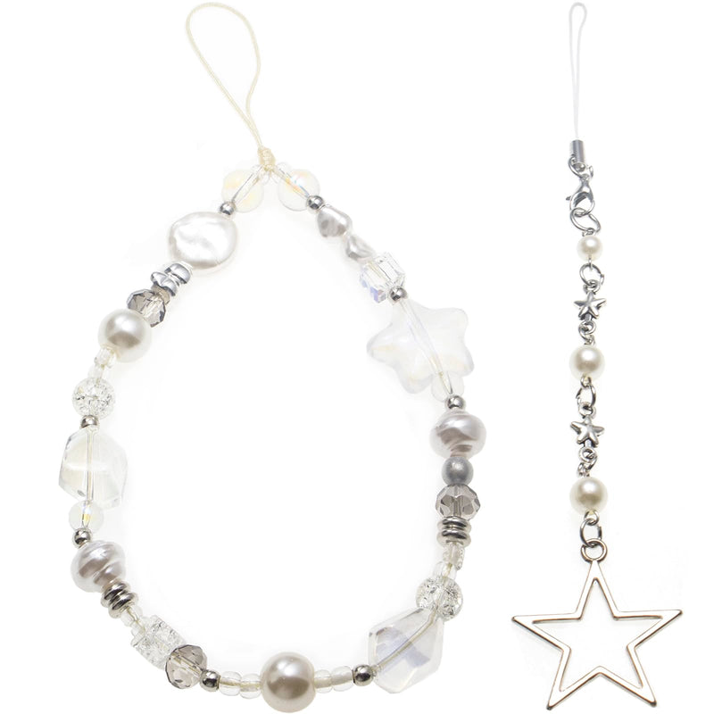 [Australia - AusPower] - Beaded Phone Charms,Pearl Bracelet Wrist Strap Lanyard,Cute Camera Charm Strap,Phone Decoration for Wallet AirPods Women Girl Style3 