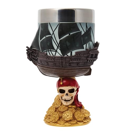Enesco Disney Showcase Pirates of The Caribbean The Black Pearl Decorative Chalice Goblet, 7.09 Inch, Multicolor