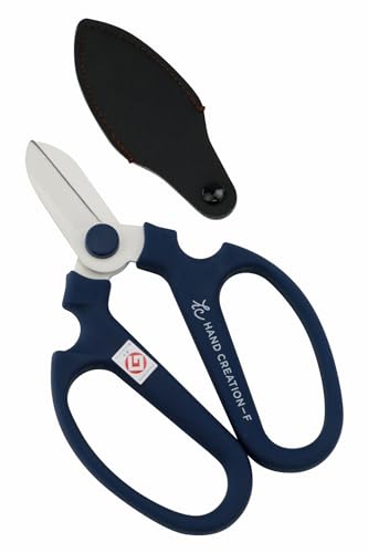 Blue SAKAGEN Japanese floral scissors for professional flower arranging, Ikebana, and gardening, F-170 model