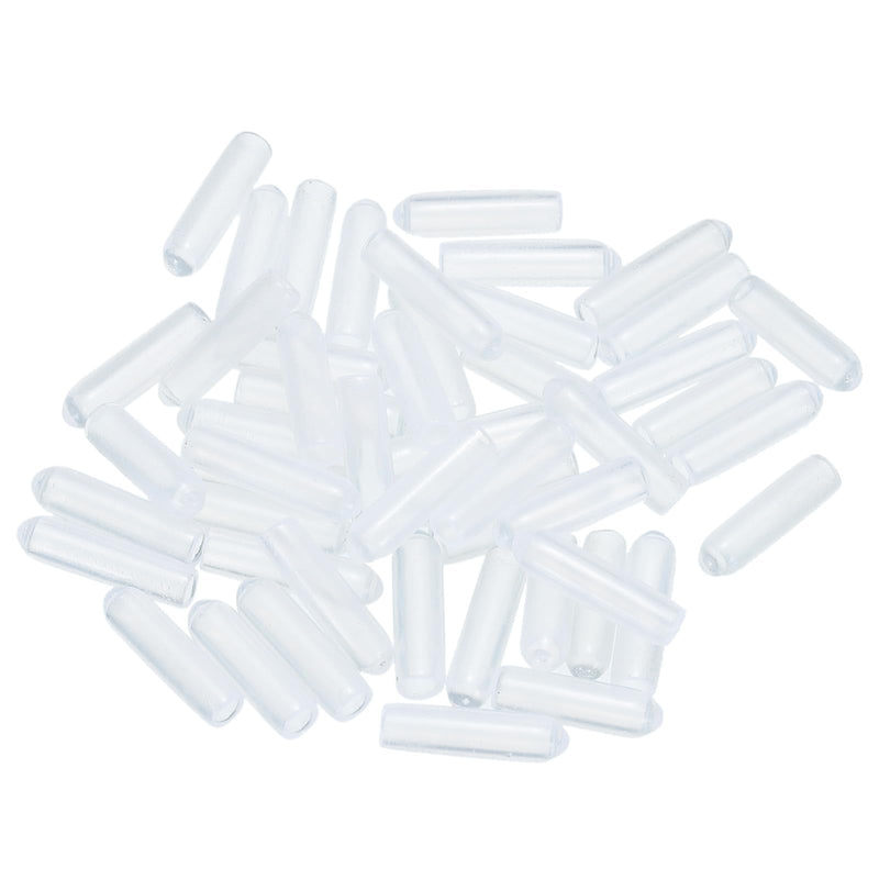 [Australia - AusPower] - uxcell 50pcs Rubber End Caps 3mm(1/8") ID Vinyl PVC Round Tube Bolt Cap Cover Screw Thread Protectors Clear 