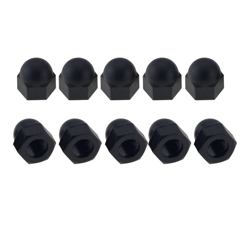 [Australia - AusPower] - M14 Cap Nuts, 10 Pcs Black Nylon Acorn Dome Head Hex Nuts, Thread Bolt Caps Nuts, Protector Covers for Screws Bolts M14 