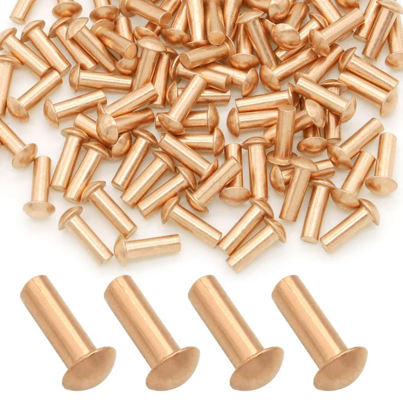 [Australia - AusPower] - 100 Pieces Round Head Solid Rivets Fasteners Copper Rivets (M4x12) M4x12 
