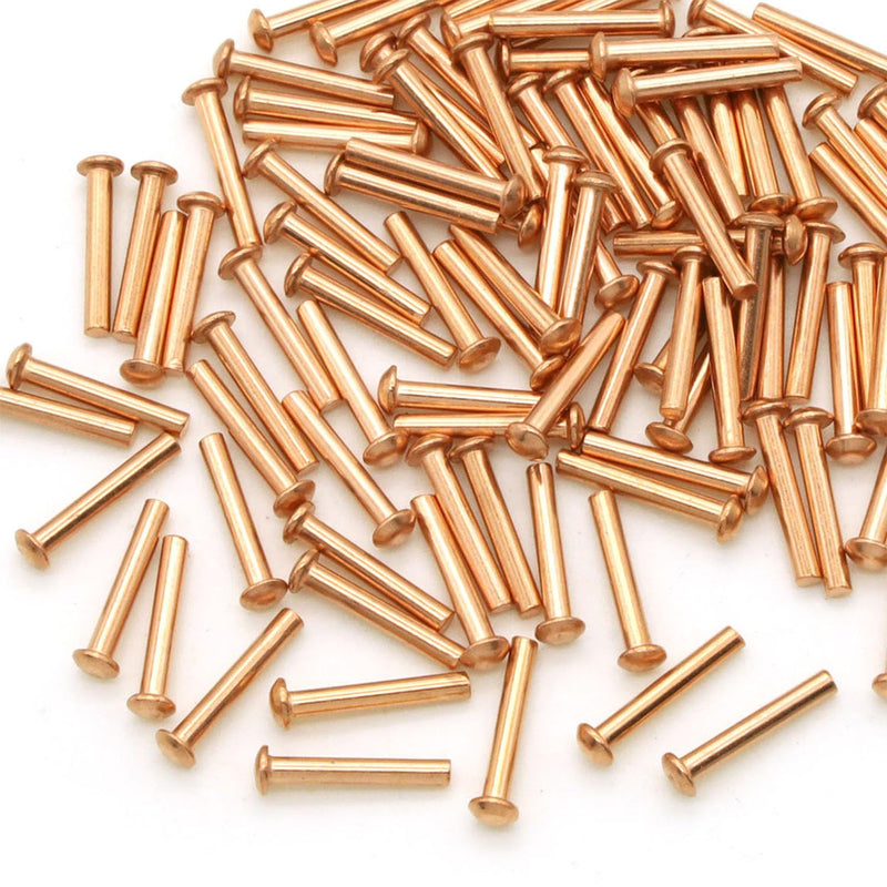 [Australia - AusPower] - 100 Pieces Round Head Solid Rivets Fasteners Copper Rivets (M2x12) M2x12 