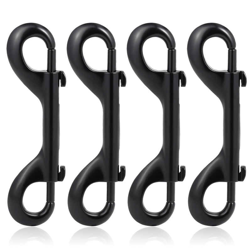 [Australia - AusPower] - Double Ended Bolt Snaps Hook Trigger Clips Chain Metal Clips Black 4.7 Inch 4pcs 