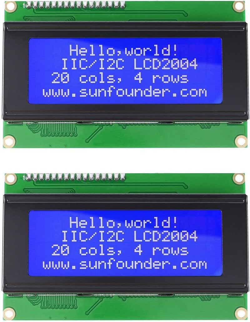 [Australia - AusPower] - SunFounder 2 Pack LCD 2004 Displays Characters of 4 Rows with 20 Characters in Each, 2PCS 2004 LCD Displays (I2C NOT Included) LCD2004 (2Pack) 