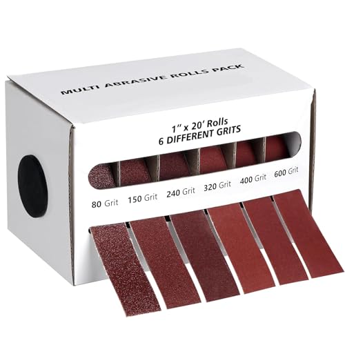 HL-YMXQ emery cloth roll sanding sheets with dispenser, 6 grits for wet sanding metal, automotive, furniture, and wood