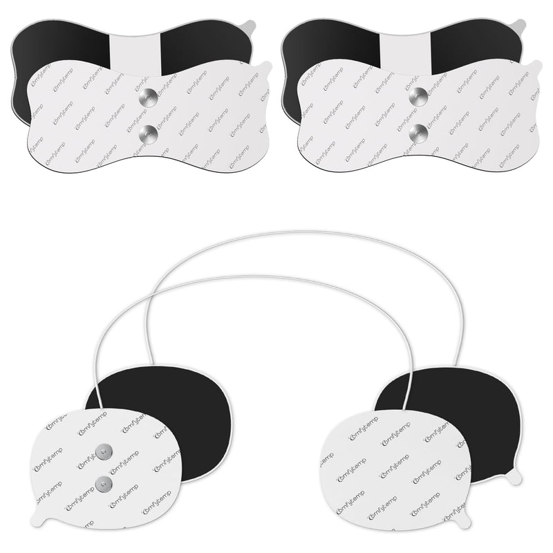 [Australia - AusPower] - Comfytemp Official TENS Unit Replacement Pads for K6114/K6122, 4 Pack Wireless TENS Pads, 5.2" x 2.4"and 3.5" x 2.8" Reusable Self Adhesive Electrodes with Premium Quality, Non-Irritating Design White 