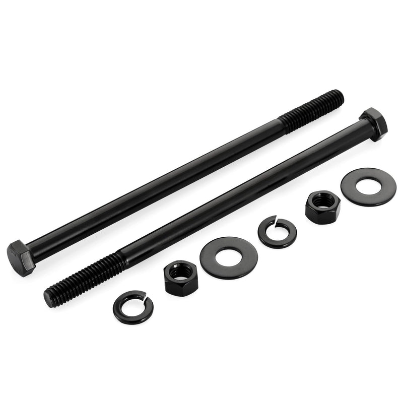 [Australia - AusPower] - 3/8-16 x 7 Hex Head Screws Bolts, Nuts, Flat & Lock Washers, Partially Threaded, Stainless Steel 18-8, Black Finish, 4 Sets 3/8-16 x 7" 