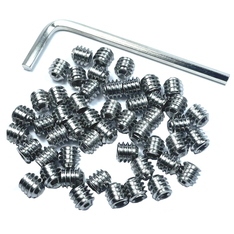 [Australia - AusPower] - 60pcs Set Screws 1/4-28 x 1/4" inch 304 Stainless Steel Allen Head Hex Hexagon Socket Set Screws with 1/8" Allen Wrench,Set Grub Screws Hex Allen Head Socket Set Screws.(1/4" Length) 1/4-28 x 1/4 Inch-60pcs 