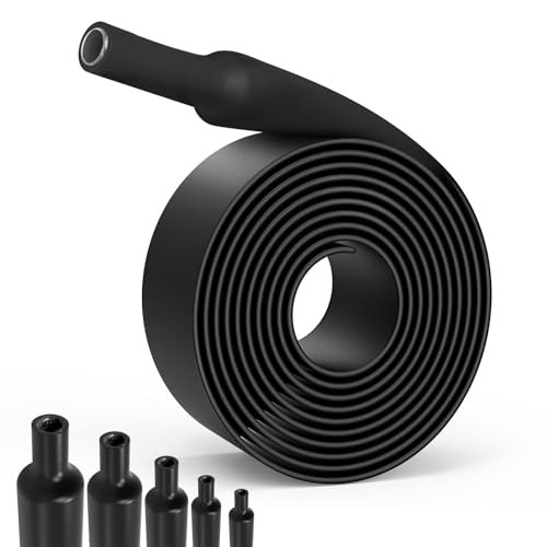 Heat Shrink Tubing 2 m 4:1 Diameter 12/16/20/32/40 mm | Heat Shrink Tubes with Adhesive, Heat Shrink Tubing Black (Diameter 32 mm 2