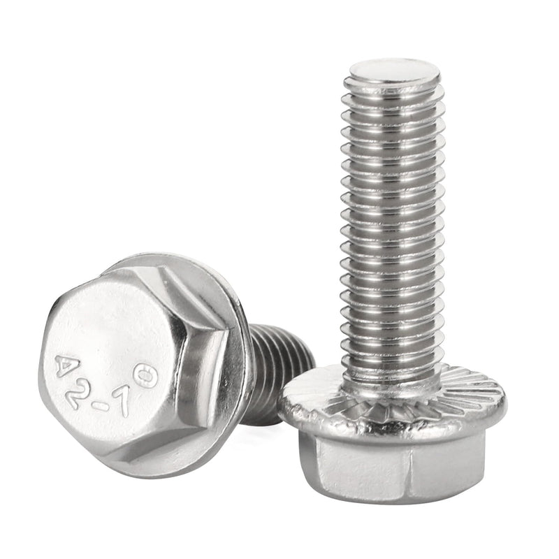 [Australia - AusPower] - 5/16-18 x 1" Flanged Hex Head Bolts Flange Hexagon Screws, Stainless steel 304, Fully Threaded, 15 PCS 5/16-18 x 1" 