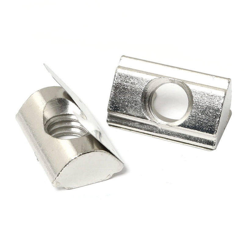 [Australia - AusPower] - 12-Pack Roll in Spring M4 T Nuts,3030/4040 Series Universal with Spring Sheet,Carbon Steel Nickel-Plated for for 8mm Slot Aluminum Profile 