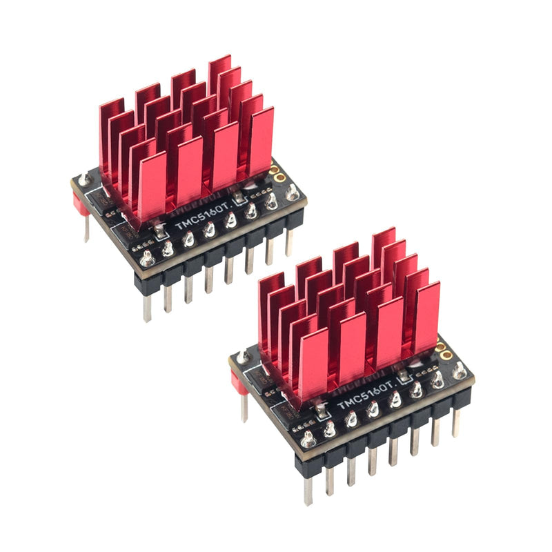 BIGTREETECH TMC5160T Pro V1.0 SPI Stepper Motor Drivers Mute Driver with Heatsink Ultral Silent for Octopus Pro SKR V1.4 Turbo SKR 3 Mini E3 Ender 3 3D Printer Control Board Pack of 2 | Mute Driver with Heatsink Ultral Silent for Octopus Pro SKR V1.4 T...